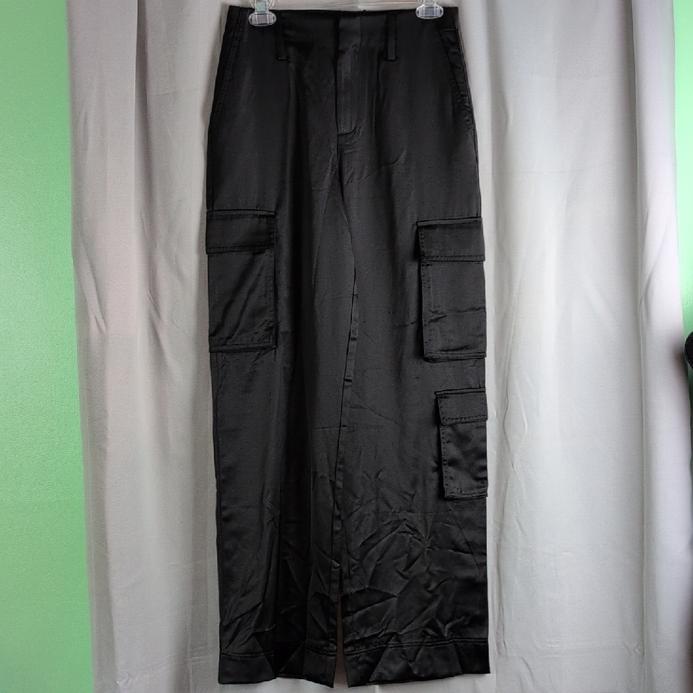 Zara Black‎ Wide Leg  Cargo Pants. NWT. X-Small